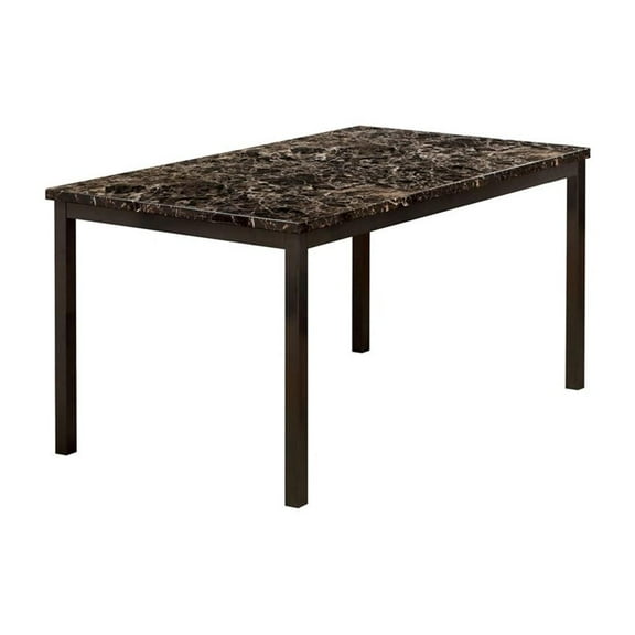 Furniture of America Maxson Transitional Metal 60-Inch Dining Table in Black