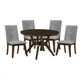 thumbnail image 1 of Furniture of America Mecca Wood 5-Piece Round Dining Table Set in Gray, 1 of 7