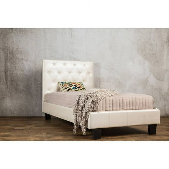 Furniture of America Megan Modern Tufted Crocodile Skin Leatherette Full Bed, Black