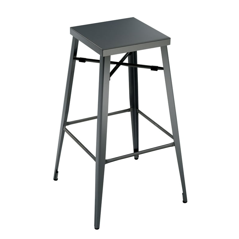 Furniture of America Merin Metal 26 Bar Stools Set of 2 Gun Metal Finish