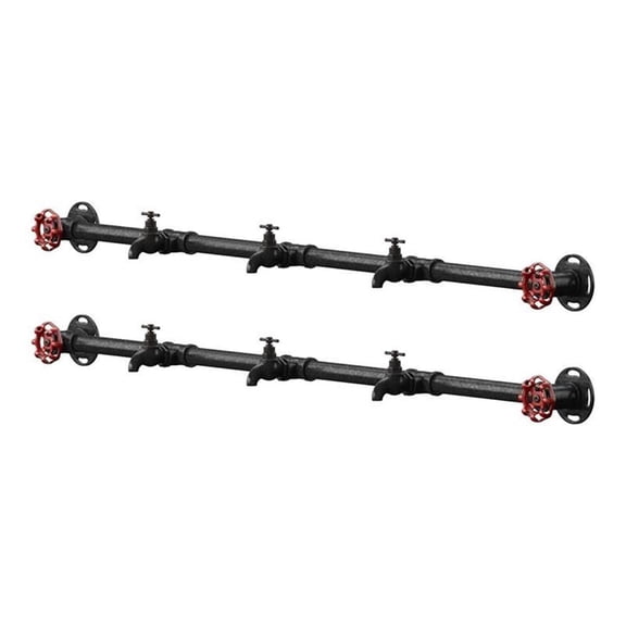 Furniture of America Meritor Metal 5-Hook Coat Rack in Sand Black (Set of 2)