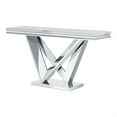 thumbnail image 1 of Furniture of America Mersa Glam Metal Pedestal Console Table in Chrome, 1 of 6