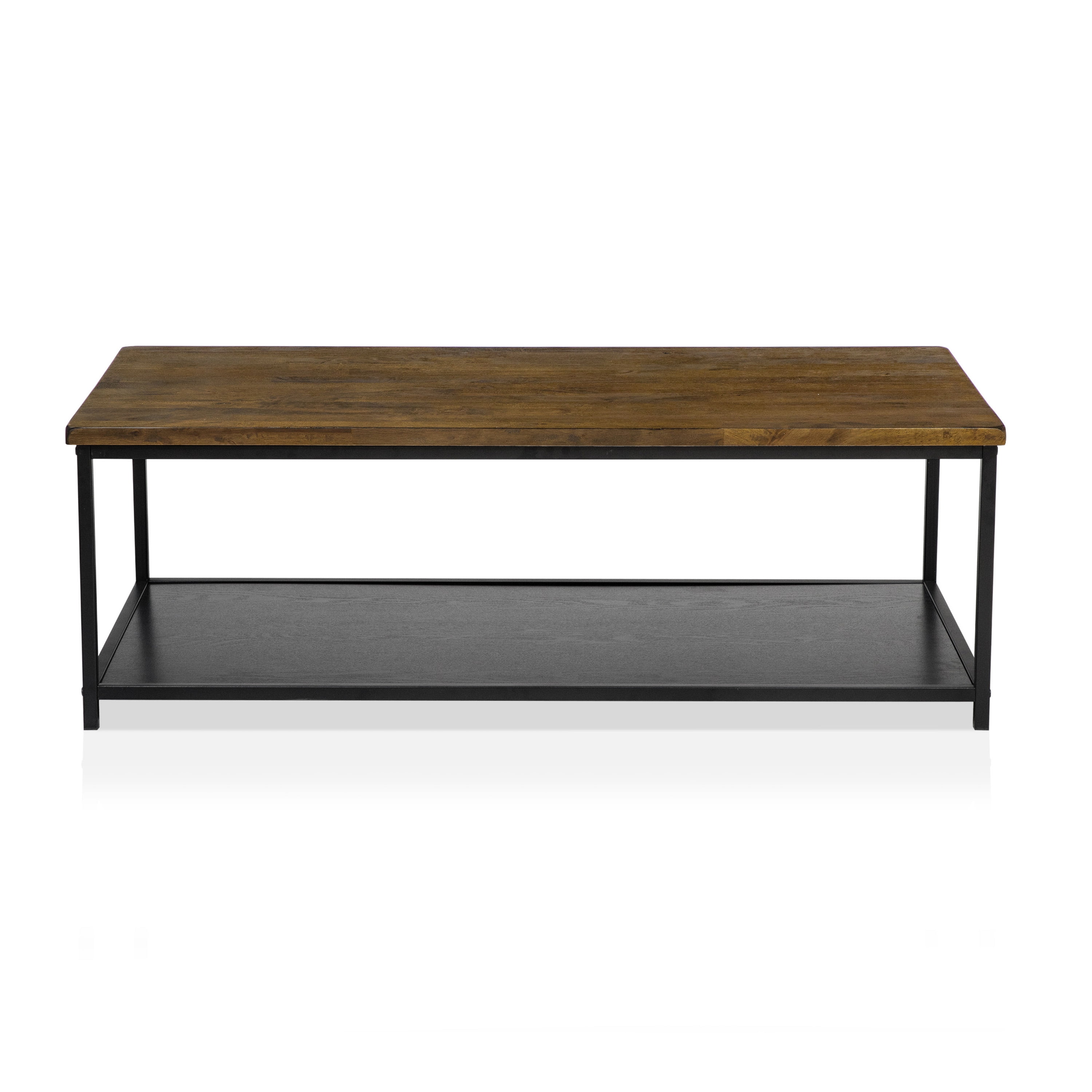 Furniture of America Mesto Industrial Wood and Metal Rectangle Coffee Table, Oak