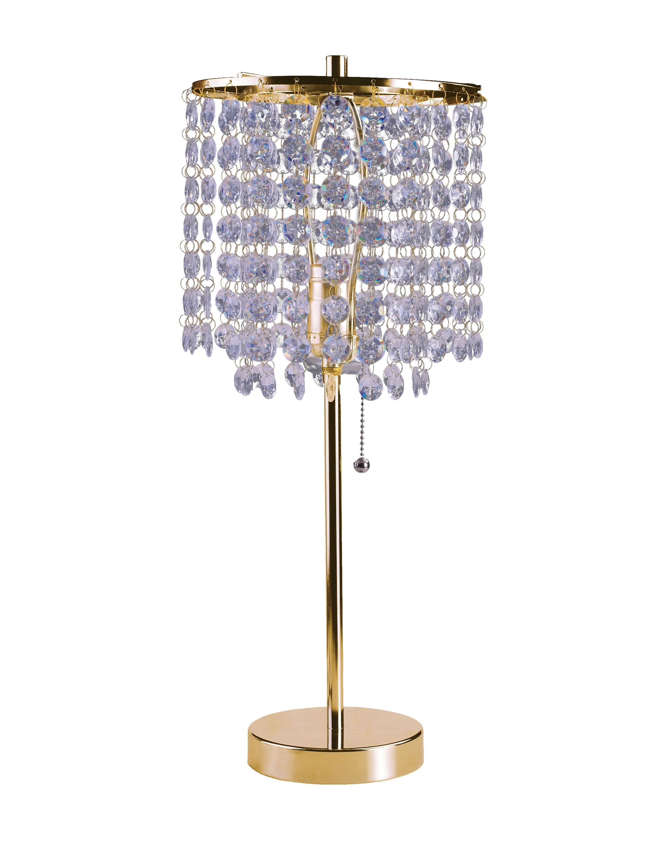 Furniture of America Micheline Hanging Crystal Gold Table Lamp