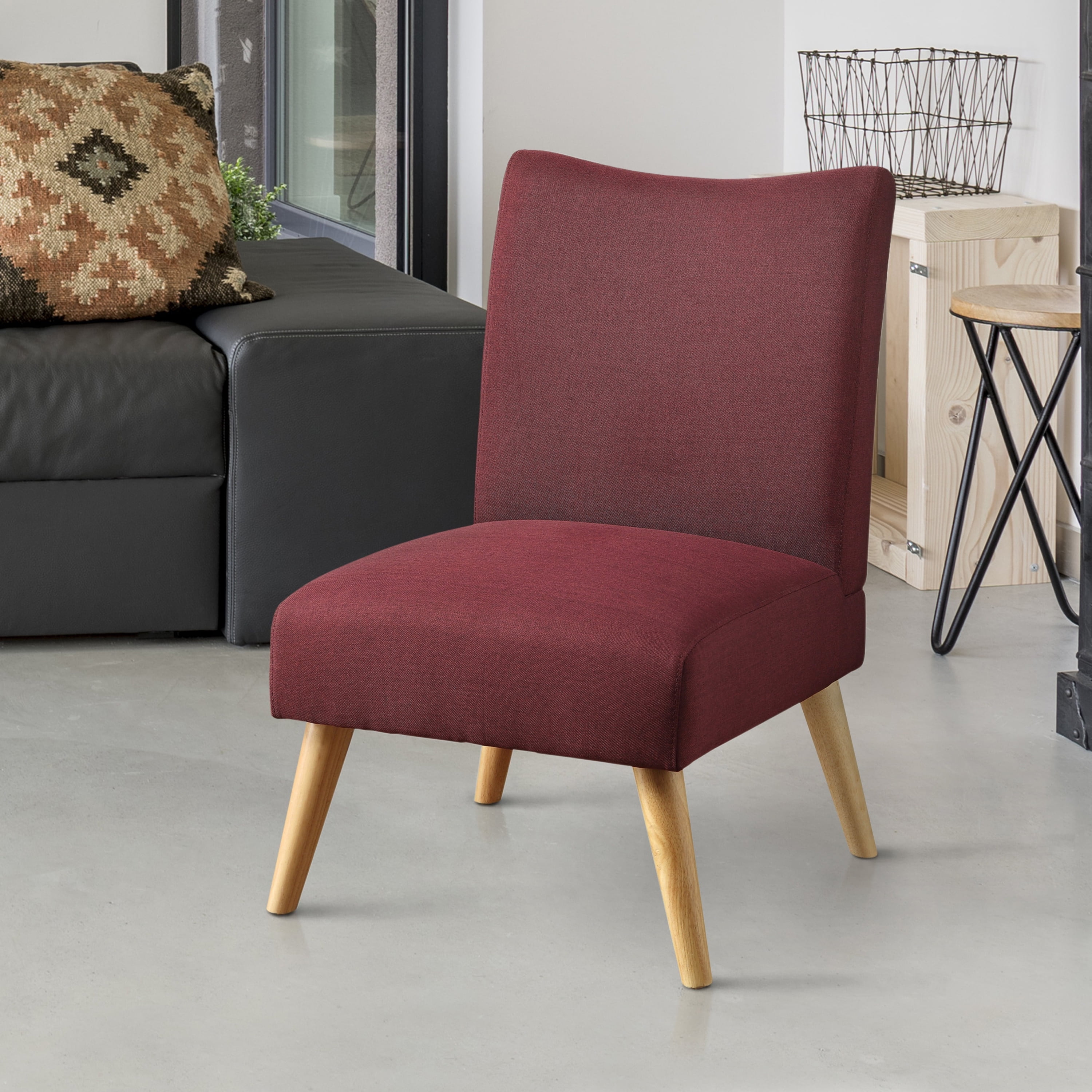 Furniture of America Mid-Century Fabric Millane Accent Chair, Purple