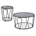 thumbnail image 1 of Furniture of America Miffa Contemporary Metal 2-Piece Coffee Table Set in Black, 1 of 12