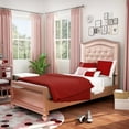 thumbnail image 1 of Furniture of America Mikke Tufted Panel Rose Gold Twin Kids Bed, 1 of 7