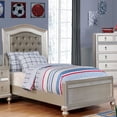 thumbnail image 1 of Furniture of America Mikke Contemporary Panel Bed, Twin, Silver, 1 of 6