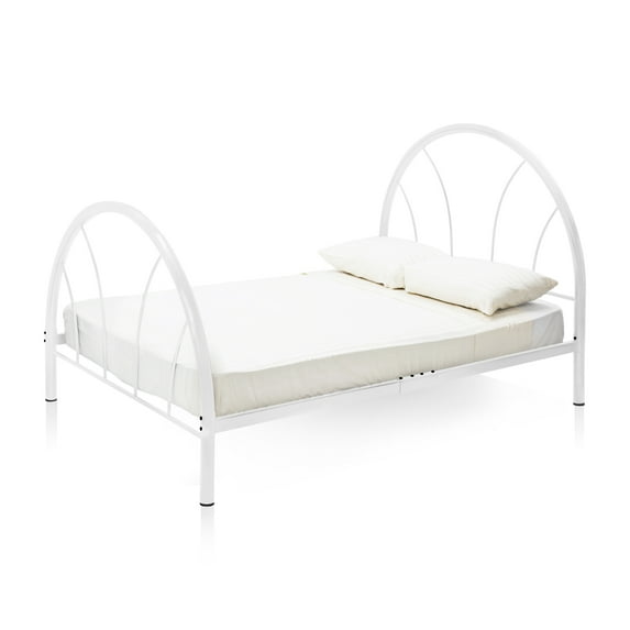 Furniture of America Miko Contemporary Metal Platform Bed, Full, White