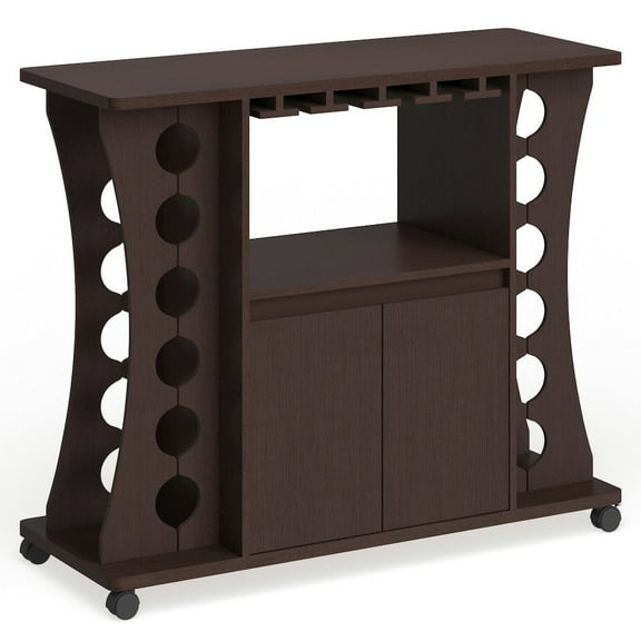 Furniture of America Milan Modern Wood Buffet with Wine Rack in Espresso