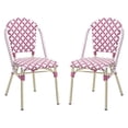 thumbnail image 1 of Furniture of America Misea Transitional Aluminum Patio Chair in Pink (Set of 2), 1 of 10