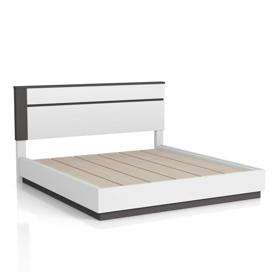 Furniture of America Misti Contemporary Wood Platform King Bed in White