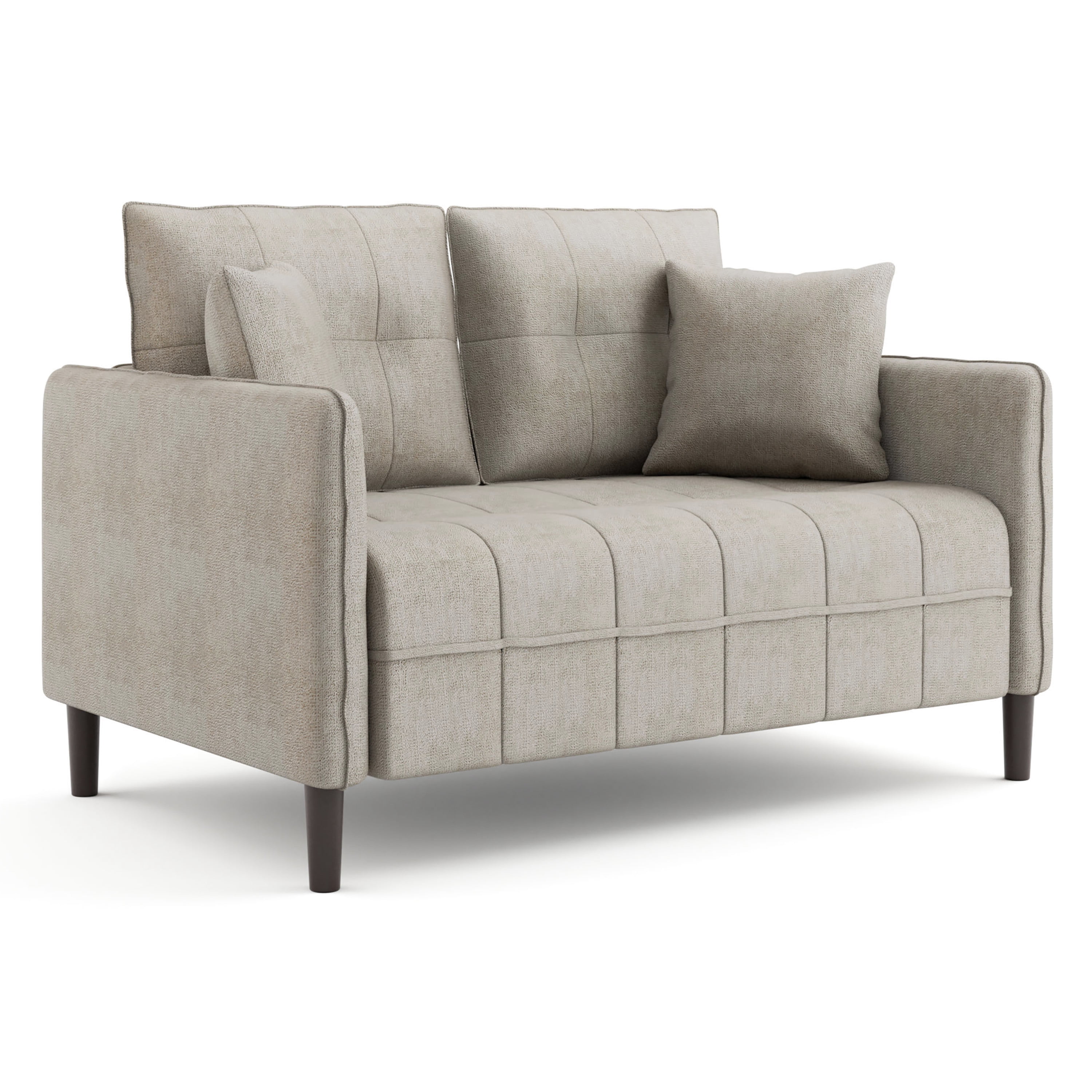 Furniture of America Mjuk Chenille Tufted Loveseat, Light Gray