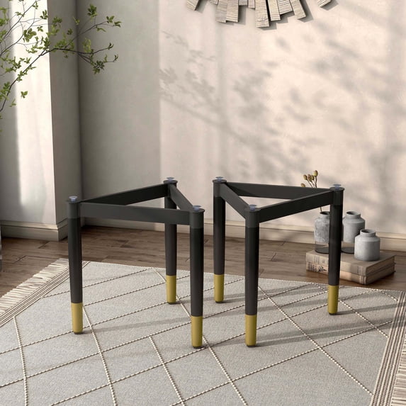 Furniture of America Modu Solid Wood Black Coffee Table Base Legs (Set of 2)