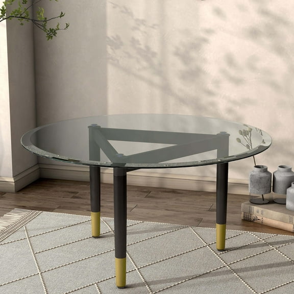 Furniture of America Modu Solid Wood Black Indoor Coffee Table Base Legs