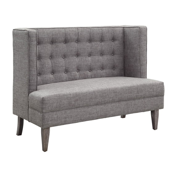 Furniture of America Monaco Upholstered High Back Dining Bench, Light Gray