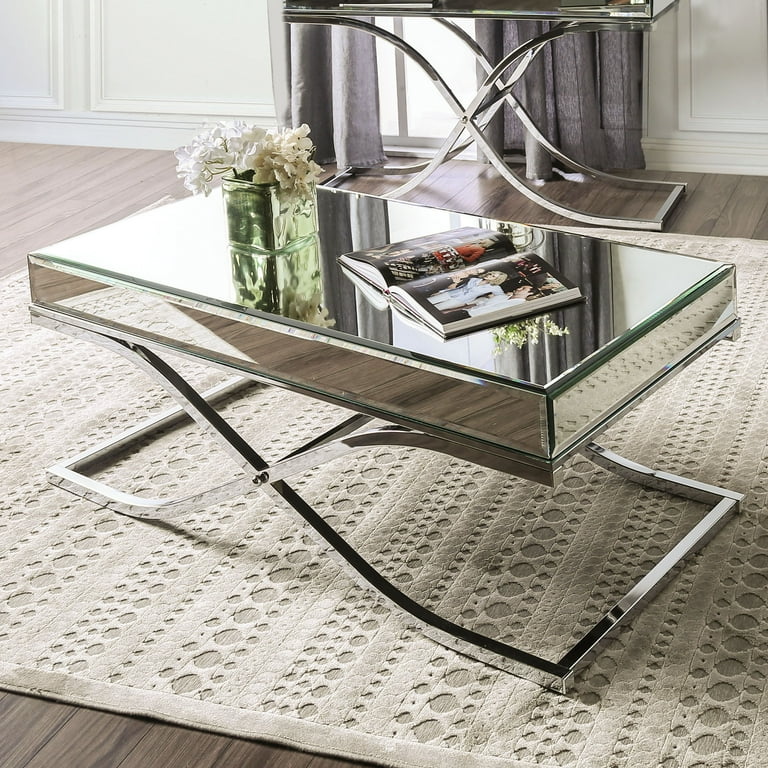 Chrome and mirror coffee cheap table
