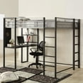 thumbnail image 1 of Furniture of America Mort Metal Silver and Gun Metal Full Loft Kids Bed with Workstation, 1 of 6