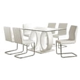 thumbnail image 1 of Furniture of America Moya Contemporary 7-Piece Wood Dining Set in White, 1 of 4