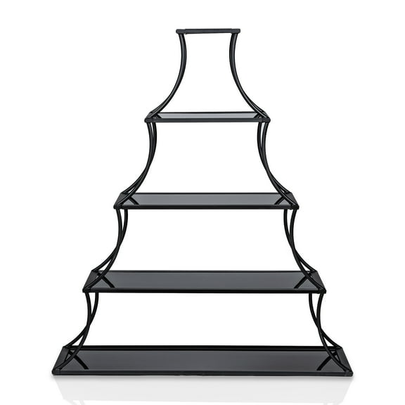 Furniture of America Murcatur Metal 5-Shelf Bookcase, Sand Black