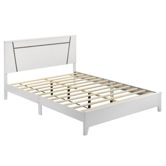 Furniture of America Murvy Contemporary Wood Platform Cal King Bed in White