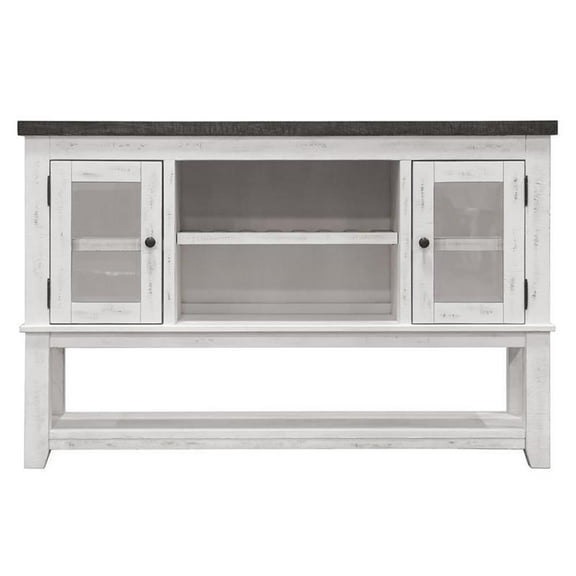 Furniture of America Muschamp Solid Wood Multi-Storage Server in Gray