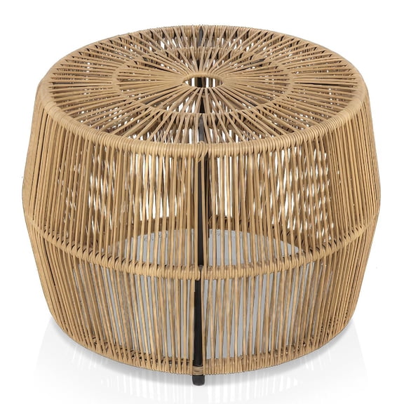 Furniture of America Muse & Lounge Co. Meja Wicker Round Outdoor Coffee Table