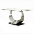 thumbnail image 1 of Furniture of America Myer Contemporary Glass Top Dining Table in Silver, 1 of 9