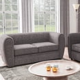 thumbnail image 1 of Furniture of America Nallia Tuxedo Style Upholstered Boucle Fabric Charcoal Gray Loveseat, 1 of 12
