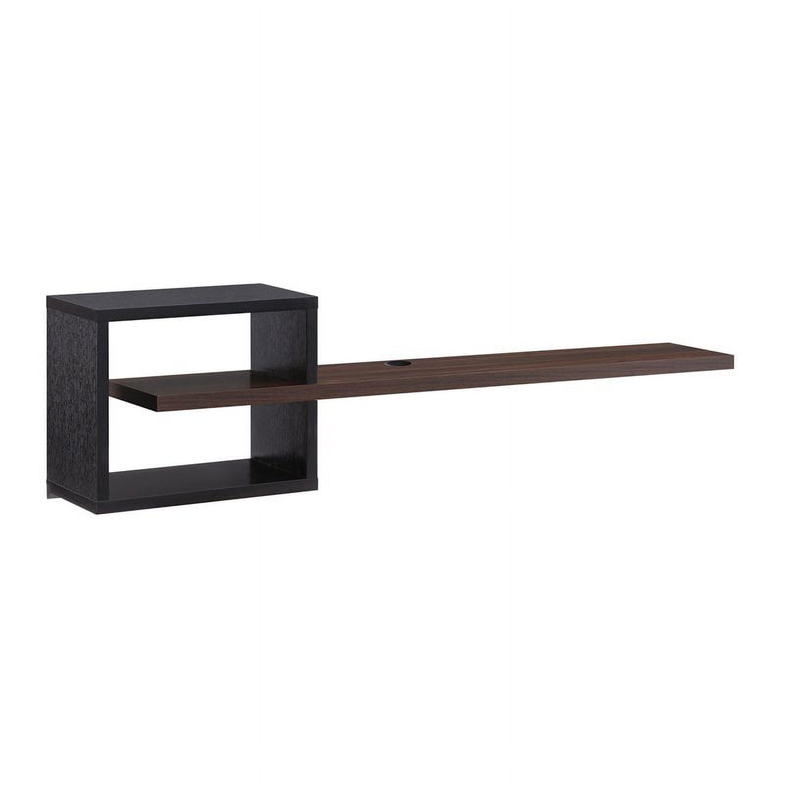 Furniture of America Nash Wood Floating TV Stand in Black and Dark Walnut