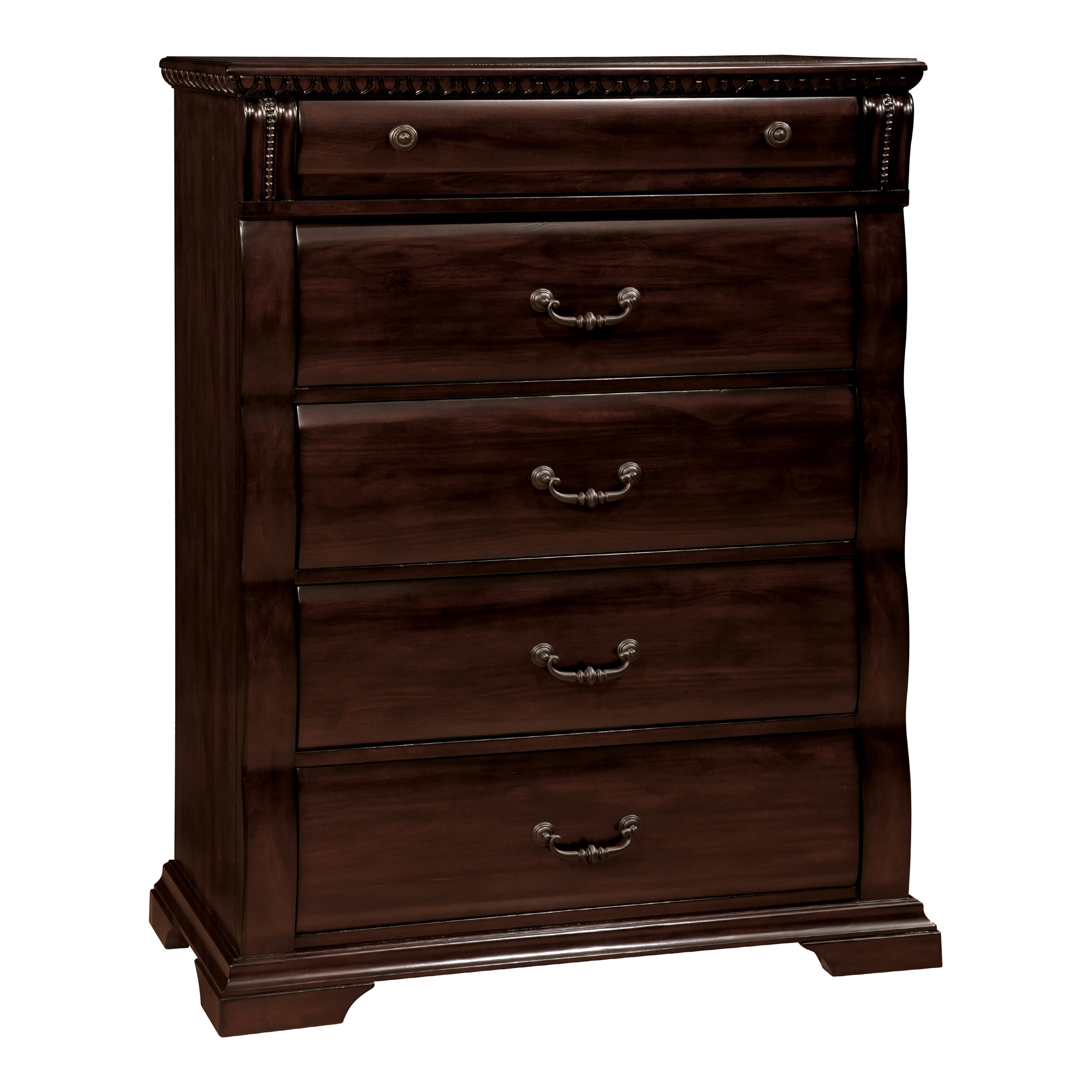 Furniture of America Nielene Transitional 5-Drawer Chest, Cherry