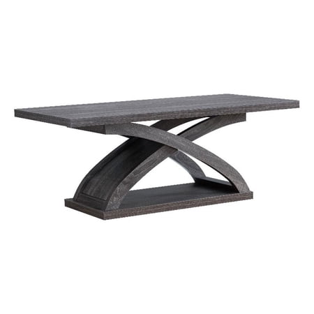 Furniture of America Nipran Wood Coffee Table with Curved Legs in Gray