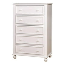 Furniture of America Noell Solid Wood 5-Drawer Chest in White