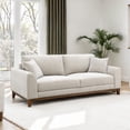 thumbnail image 1 of Furniture of America Nora Mid-Century Modern Chenille Track Arm Sofa with Pillows, Light Gray, 1 of 12
