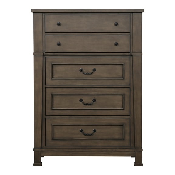 Furniture of America Northfield 5-Drawer Solid Wood Bedroom Chest, Dark Walnut