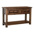 thumbnail image 1 of Furniture of America Nyah Rustic Solid Wood 2-Drawer Sofa Table in Walnut, 1 of 5