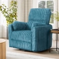 thumbnail image 1 of Furniture of America Nyra Chenille Power Swivel Glider Recliner with 2 Pillows for Living Room and Bedroom, Dark Teal Green, 1 of 16