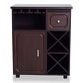 thumbnail image 1 of Furniture of America Odette Wood Wine Rack Kitchen Cart in Espresso, 1 of 8