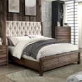 thumbnail image 1 of Furniture of America Oliva Tufted King Bed in Natural Rustic Tone, 1 of 1