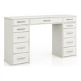 thumbnail image 1 of Furniture of America Olive White 11 Drawer Vanity Wood Table Desk, 1 of 6