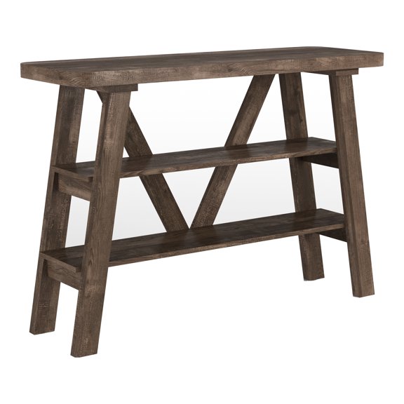 Furniture of America Olivia Wood 2-Shelf Console Table in Reclaimed Oak