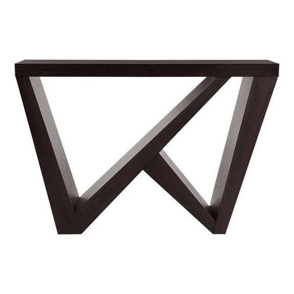 Furniture of America Ollev Wood W-Shaped Legs Console Table in Red Cocoa