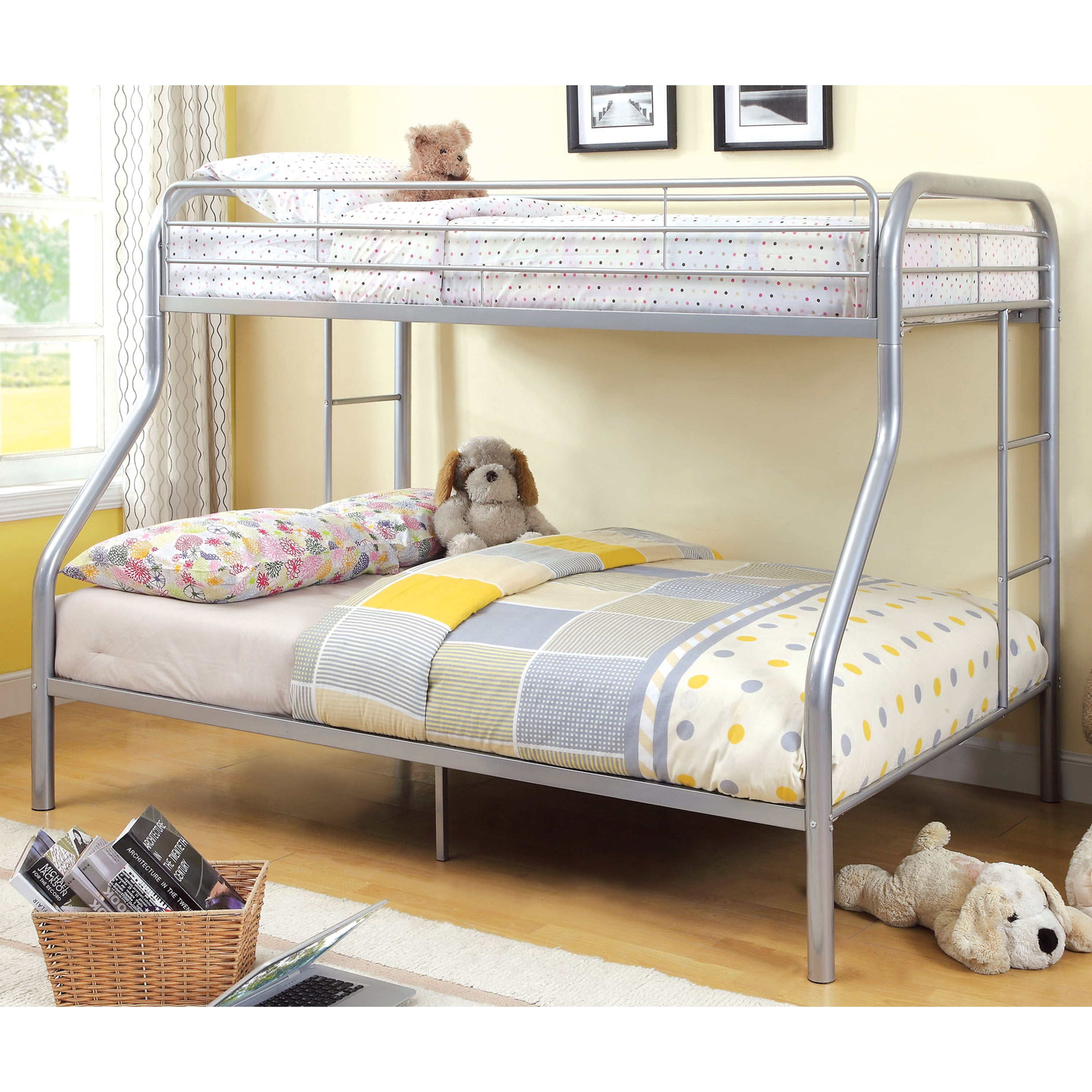 Furniture of America Ollie Metal Contemporary Bunk Bed, Twin/Full