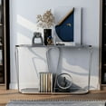 thumbnail image 1 of Furniture of America Ollis 1-Shelf Glass Top and Metal Chrome Sofa Table, 1 of 7