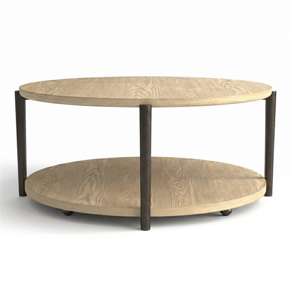 Furniture of America Onos Solid Wood Storage Coffee Table with Casters in Brown