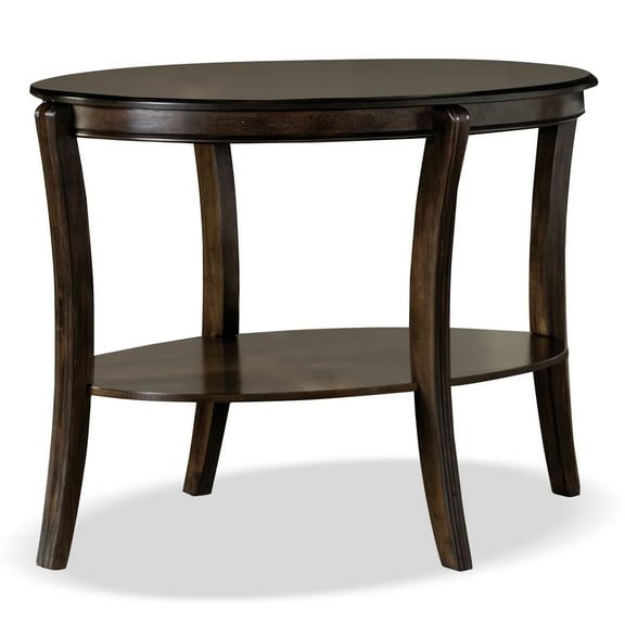 Furniture of America Orian Transitional 1-Shelf Wood Oval Sofa Table, Walnut