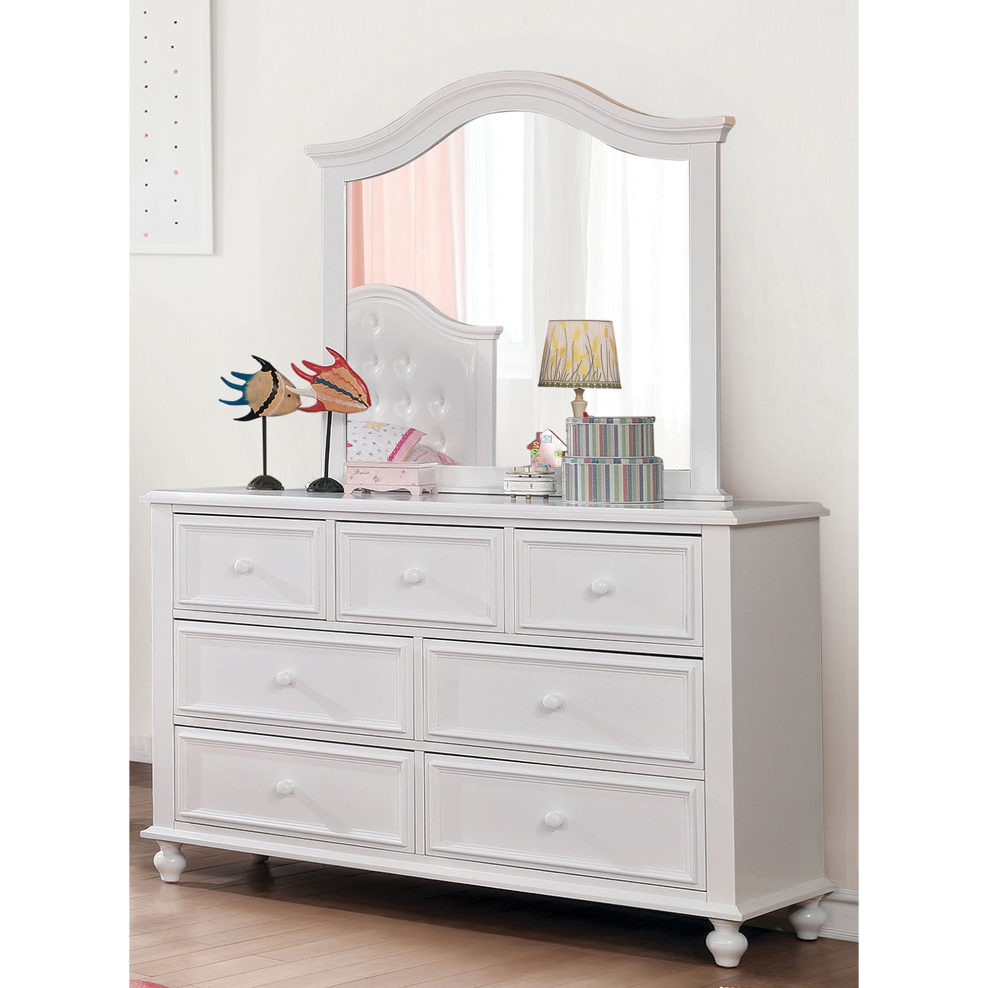 Furniture of America Oscar 7-Drawer Wood White Kids Dresser with Mirror - Walmart.com Furniture of America Oscar 7-Drawer Wood White Kids Dresser with Mirror - Walmart.com