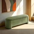 thumbnail image 1 of Furniture of America Ouria Chenille Fabric Modern Entryway Storage Bench, Green, 1 of 7