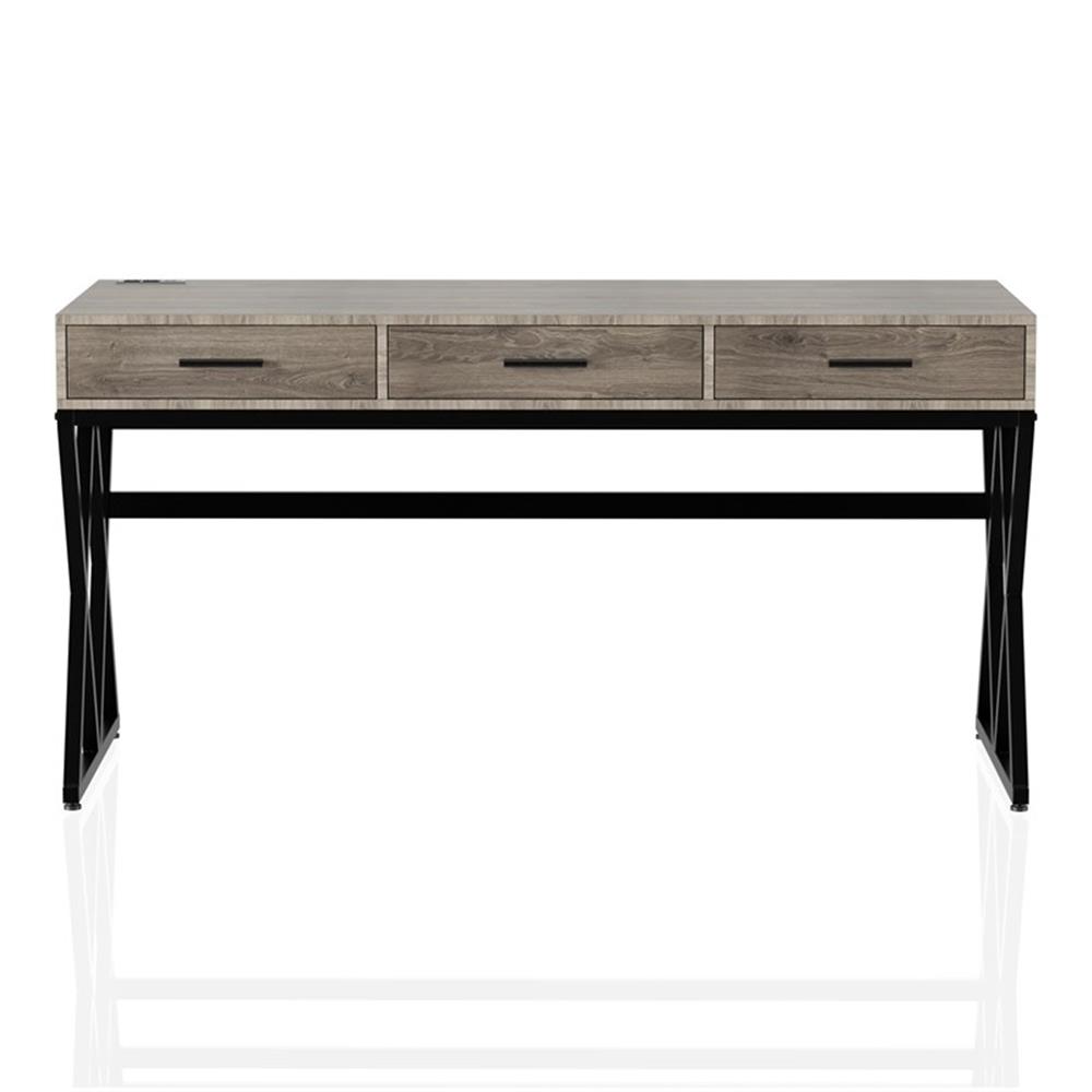 Furniture of America Ovell Industrial Metal Writing Desk with USB in ...
