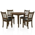 thumbnail image 1 of Furniture of America Comiga Wood 5-Piece Round Dining Table Set in Walnut, 1 of 7